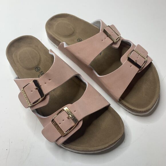 Seranoma Pink Slip On Cork Footbed Sandals Womens Size 10 - Picture 1 of 6